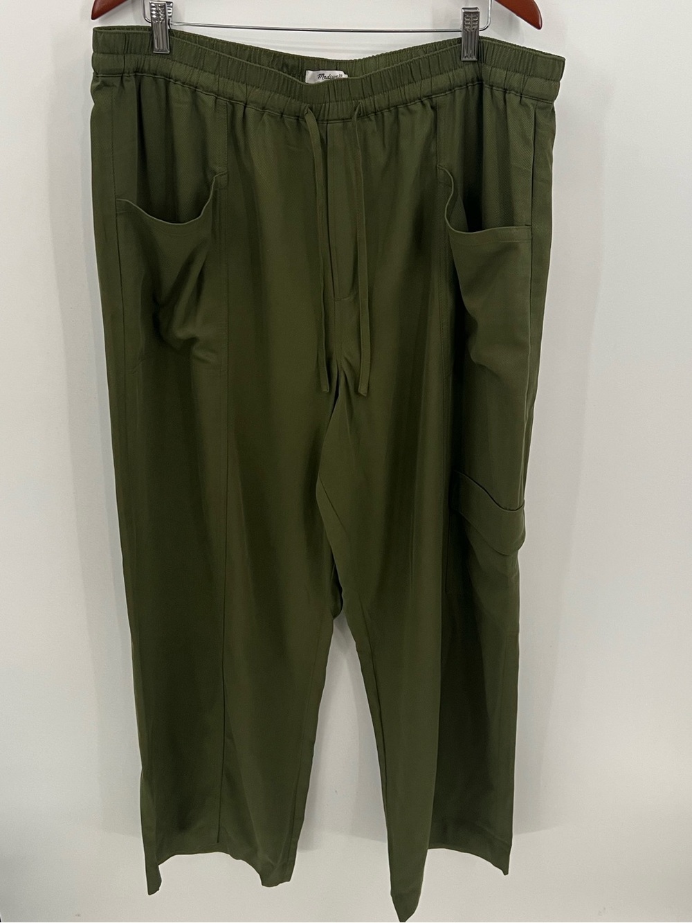 Madewell Olive Green wide leg drawstring pants